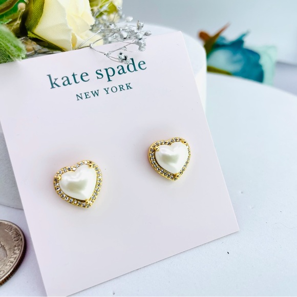 Kate Spade Gold Plated My Love Stud Earrings - Picture 5 of 6